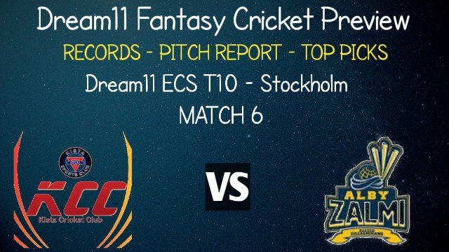 KCC vs ALZ | Match 6, Dream11 ECS T10 Stockholm | Today Match Prediction and Players Records