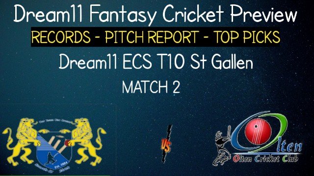 ZNCC vs OLCC | Match 2, Dream11 ECS T10 St Gallen | Today Match Prediction and Players Records