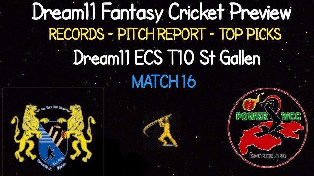ZNCC vs POCC | Match 16, ECS T10 St Gallen | Dream11 Today Match Prediction and Players Records
