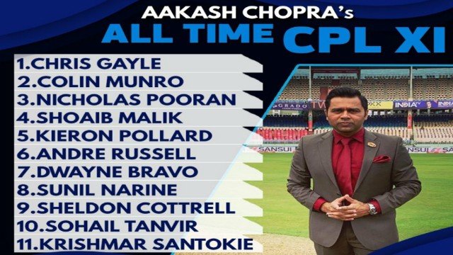 Akash Chopra selected his All-Time Caribbean Premier League (CPL) XI