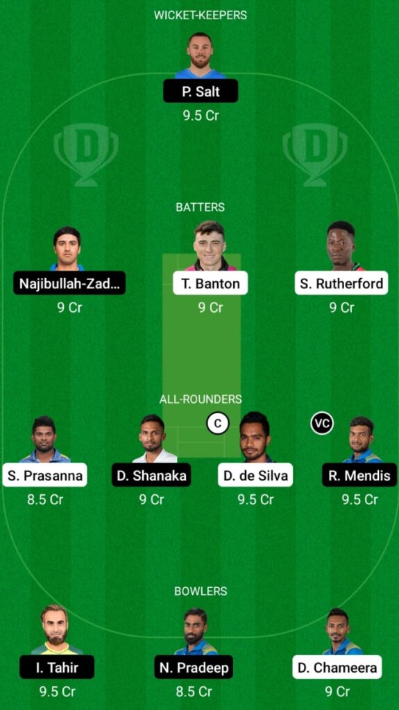 CS vs DG Dream11 Prediction, Head To Head, Players Stats, Fantasy Team, Playing 11 and Pitch Report — Match 11, Lanka Premier League 2021