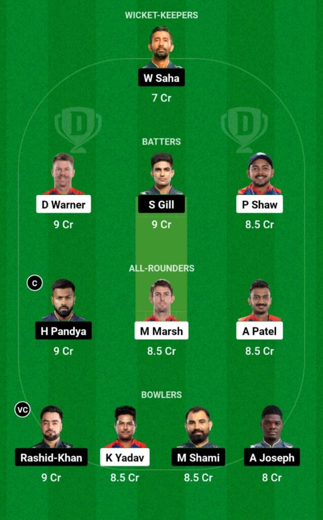 DC vs GT Dream11 Prediction, Head To Head, Players Stats, Fantasy Team, Playing 11 and Pitch Report — Match 7, TATA IPL T20, 2023
