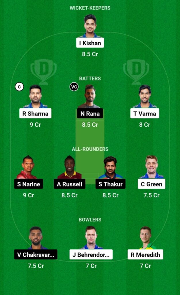 MI vs KKR Dream11 Prediction, Head To Head, Players Stats, Fantasy Team, Playing 11 and Pitch Report — Match 22, TATA IPL T20, 2023