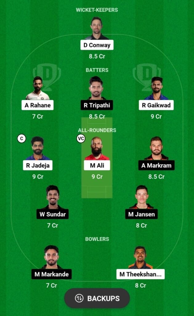 CSK vs SRH Dream11 Prediction, Head To Head, Players Stats, Fantasy Team, Playing 11 and Pitch Report — Match 29, TATA IPL T20, 2023