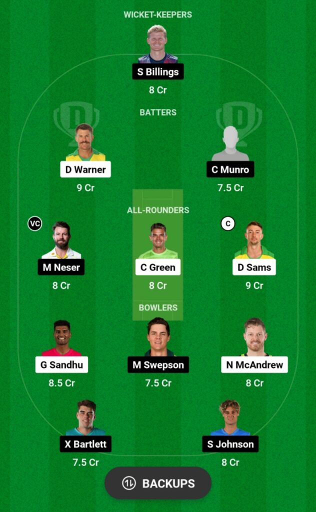 THU vs HEA Dream11 Prediction, Head To Head, Players Stats, Fantasy Team, Playing 11 and Pitch Report — Match 6, BBL 2023