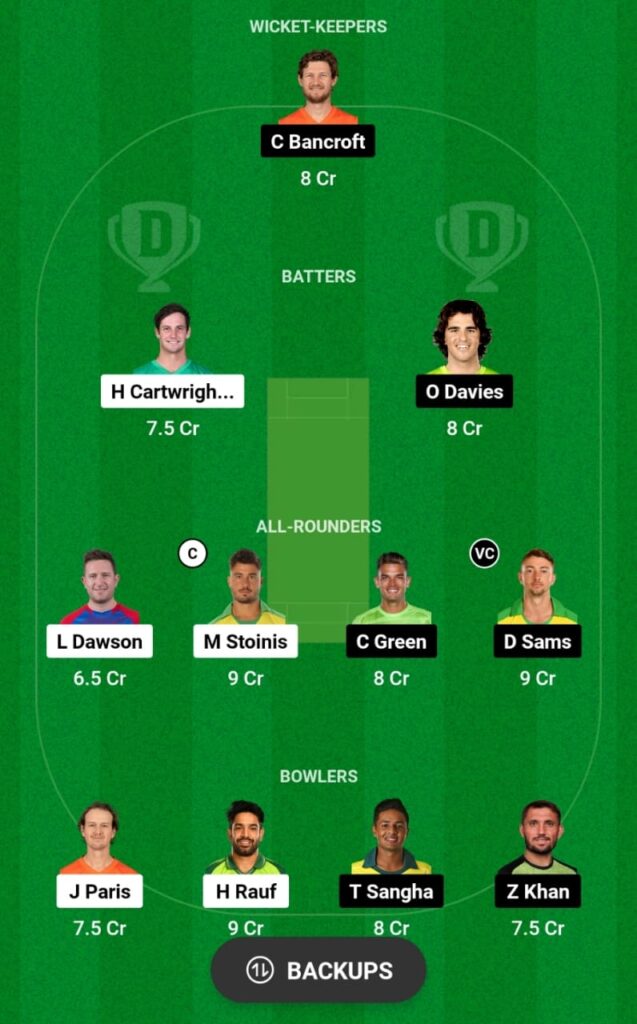 STA vs THU Dream11 Prediction, Head To Head, Players Stats, Fantasy Team, Playing 11 and Pitch Report — Match 12, Big Bash League T20, 2023