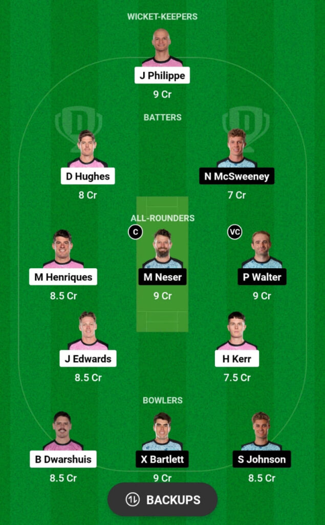 SIX vs HEA Dream11 Prediction, Head To Head, Players Stats, Fantasy Team, Playing 11 and Pitch Report — Final, Big Bash League T20, 2023-24