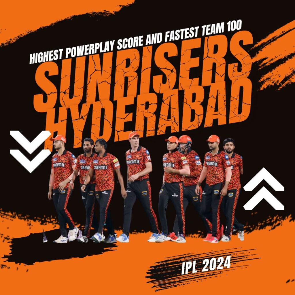 Highest Powerplay Score and Fastest Team 100: Sunrisers Hyderabad