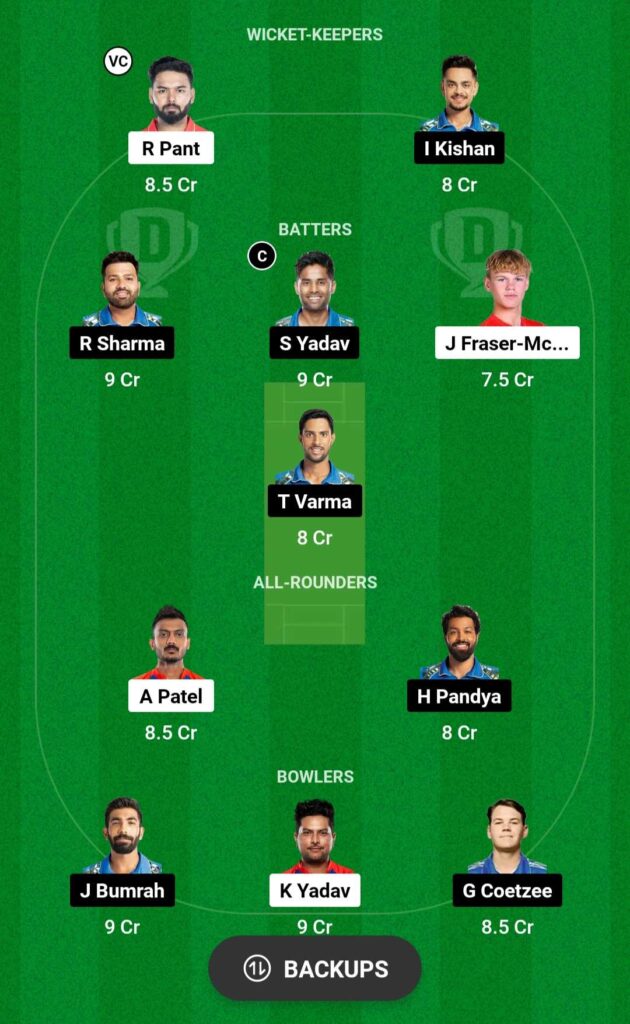 Dream11 Prediction and Fantasy Preview of DC vs MI